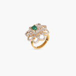 Finger Ring Classic Floral CZ Silver Ring