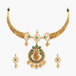 Necklaces Kamala Nakshi Antique Silver Hasli Necklace Set