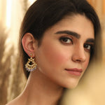 Earrings Sapphire Jadau Silver Chandbali Earrings