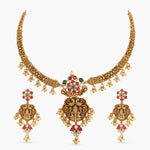 Necklaces Sulochana Nakshi Antique Silver Hasli Necklace Set