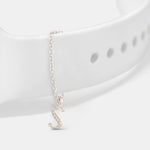 Alphabet CZ White Gold Plated Silver Watch Charm