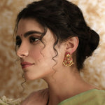 Earrings Gulab Kempu Jadau Silver Chandbali Earrings