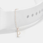 Alphabet CZ White Gold Plated Silver Watch Charm