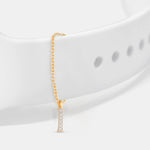 Alphabet CZ Gold Plated Silver Watch Charm