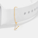 Alphabet CZ Gold Plated Silver Watch Charm