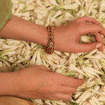 Peacock Floral Classic Kempu Silver Bangles 