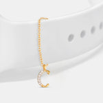 Alphabet CZ Gold Plated Silver Watch Charm