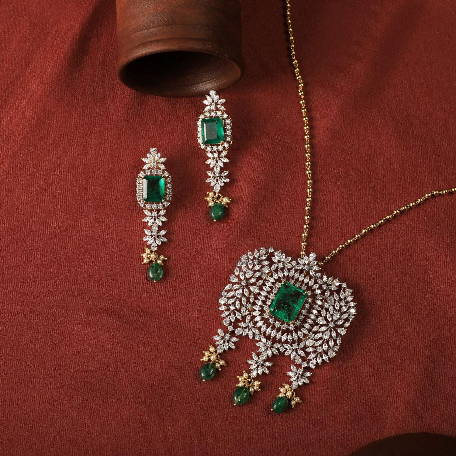 Rohati CZ SILVER Pendant Set