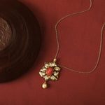 Pendants Carved Coral Moissanite Silver Pendant