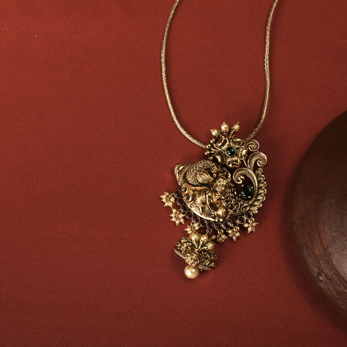 Pendants Gopala Nakshi Antique Silver Pendant Set