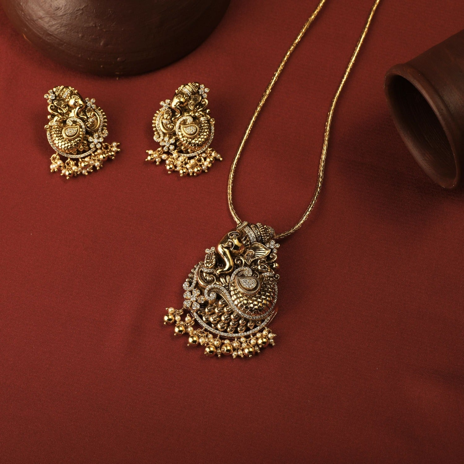 Pendants Kapila Nakshi Antique Silver Pendant Set