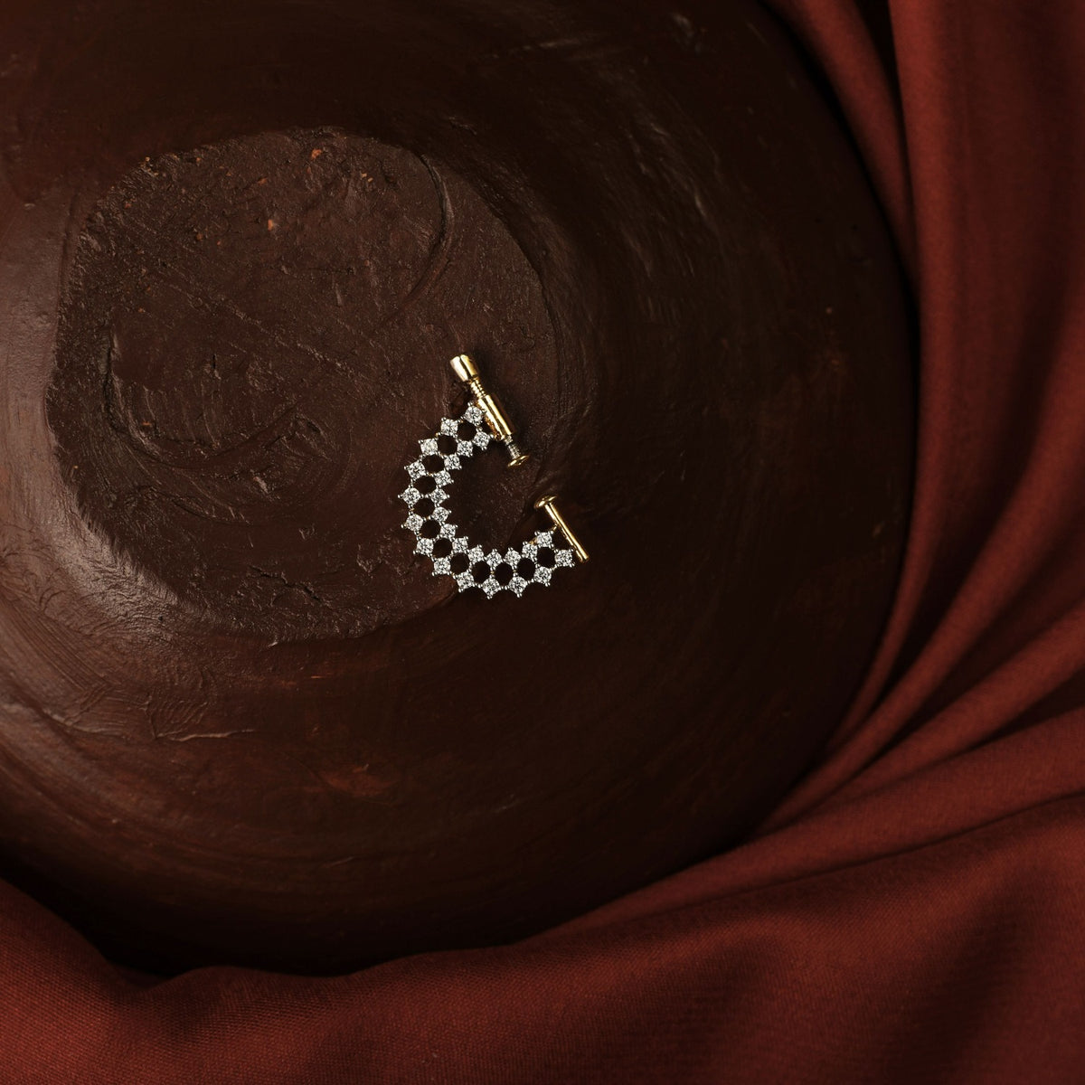 Chand CZ Silver Nose Ring