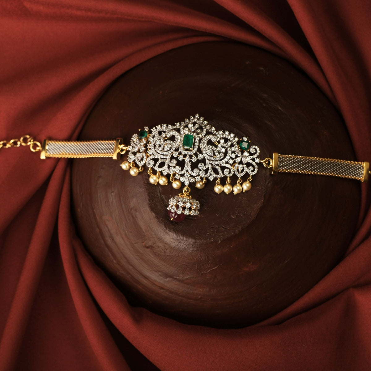 Aara CZ Silver Armlets