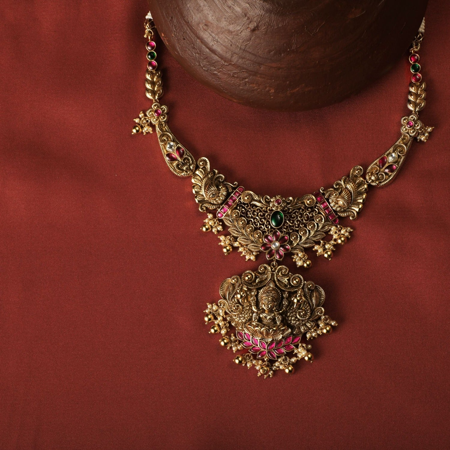 Anala Nakshi Antique Silver Necklace
