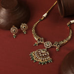 Necklaces Nidhi Nakshi Antique Silver Hasli Necklace Set