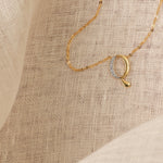 Letter Q Alphabet Gold Plated Silver Necklace