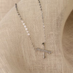 Letter X Alphabet White-Gold Plated Silver Necklace