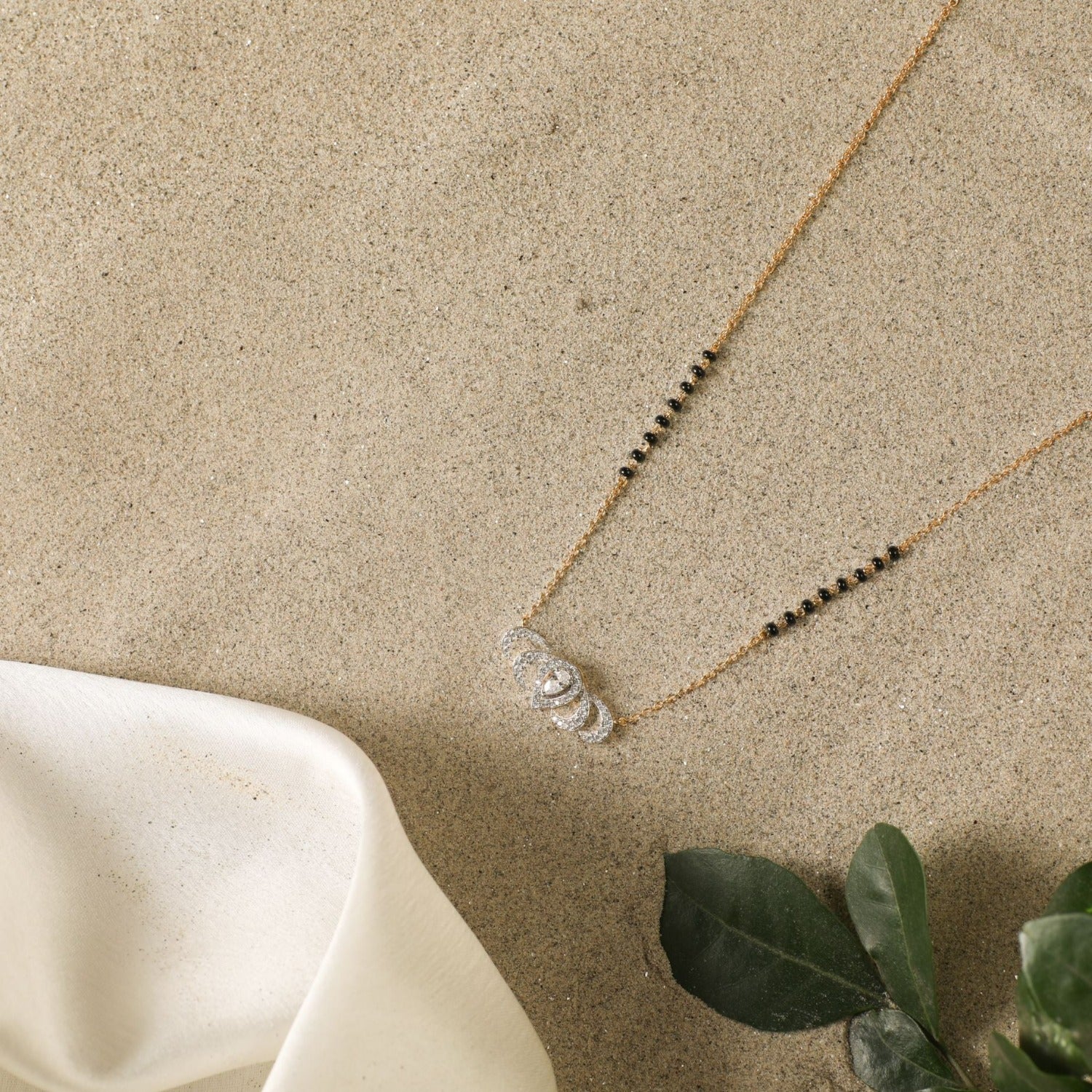 Necklaces Dhuni CZ Silver Mangalsutra