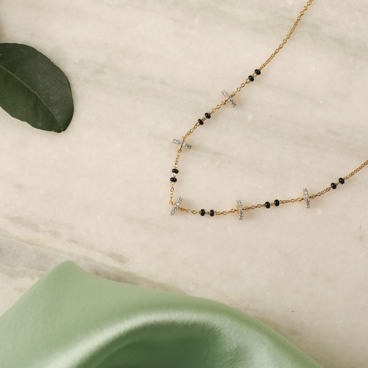 Necklaces Osha CZ Silver Mangalsutra