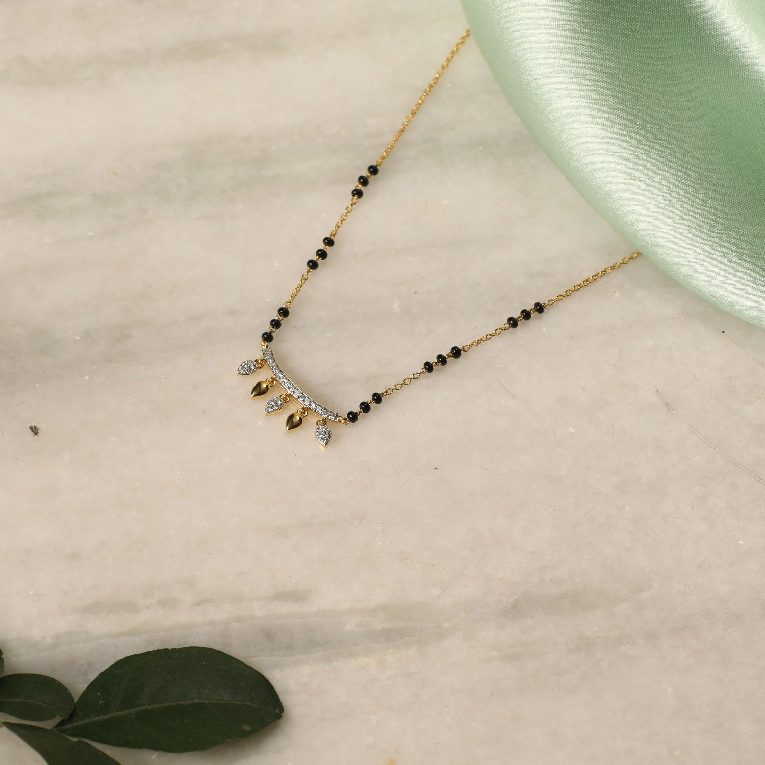 Arka CZ Silver Mangalsutra  