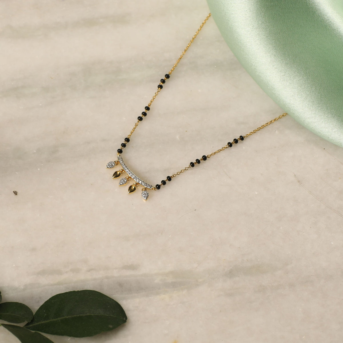 Arka CZ Silver Mangalsutra  