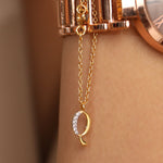 Alphabet CZ Gold Plated Silver Watch Charm