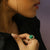 Malachite Hoop Silver Finger Ring