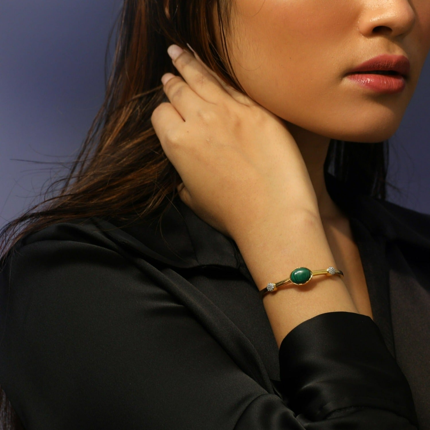 Malachite Classic Silver Cuff Bracelet