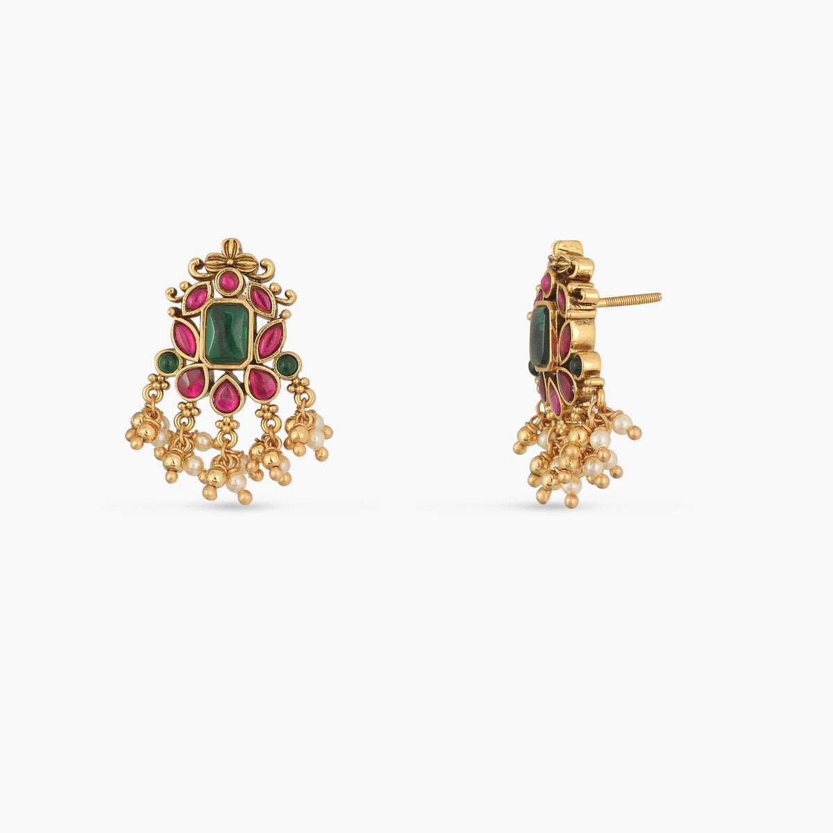 Earrings Komala Kempu Jadau Silver Earrings