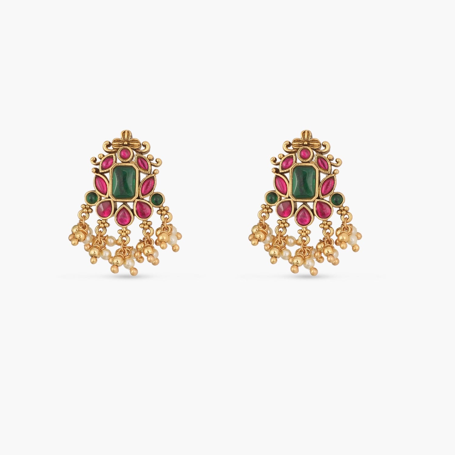 Earrings Komala Kempu Jadau Silver Earrings