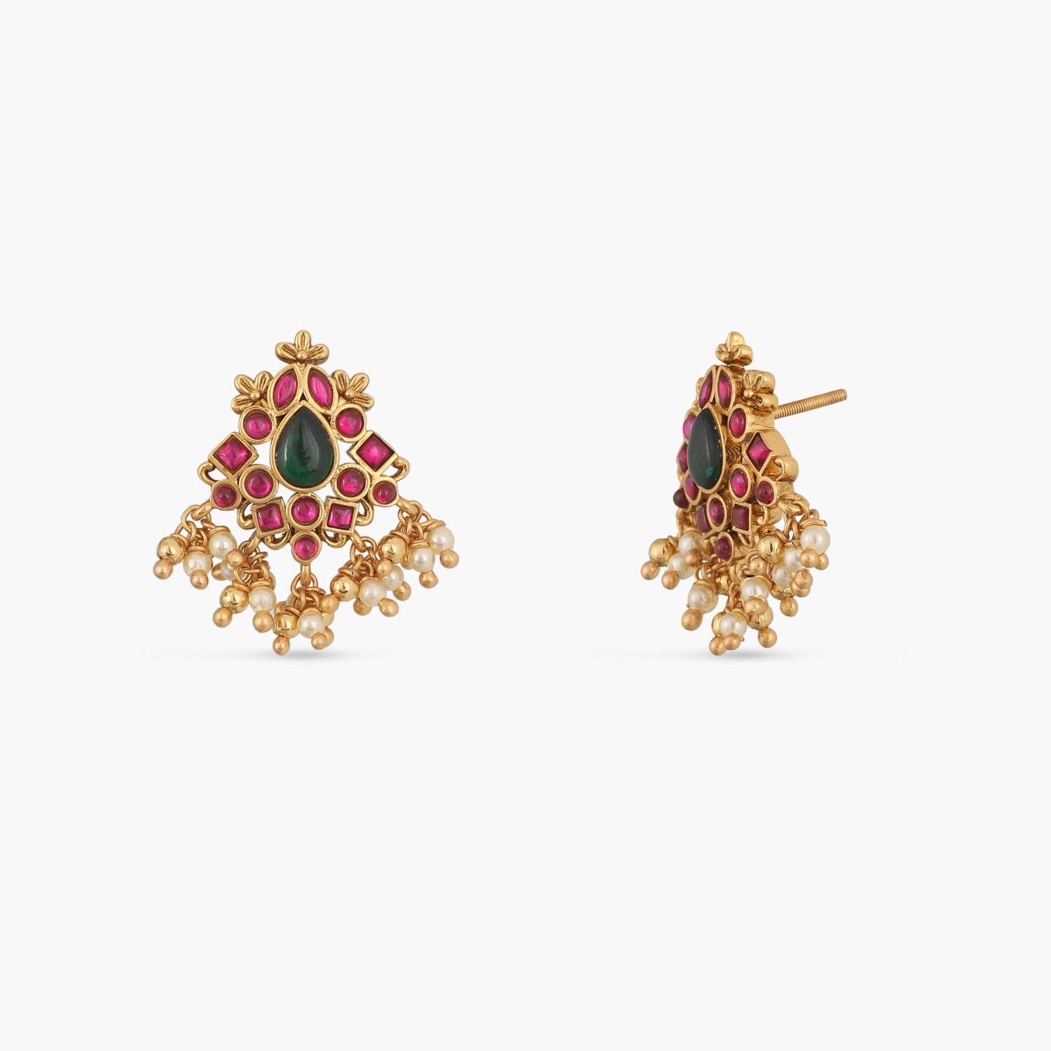 Shrinika Kempu Jadau Silver Earrings