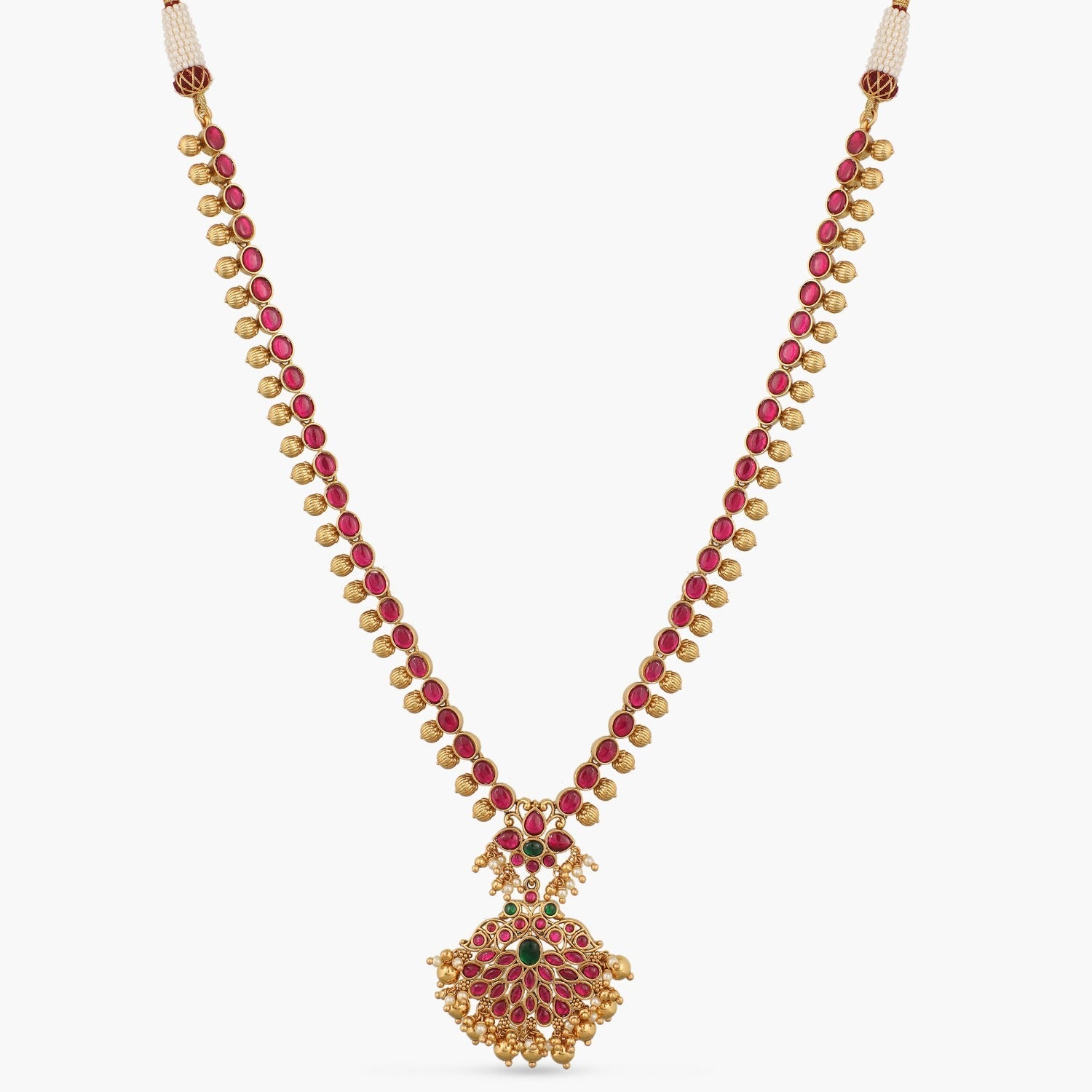 Necklaces Driva Kempu Jadau Silver Necklace