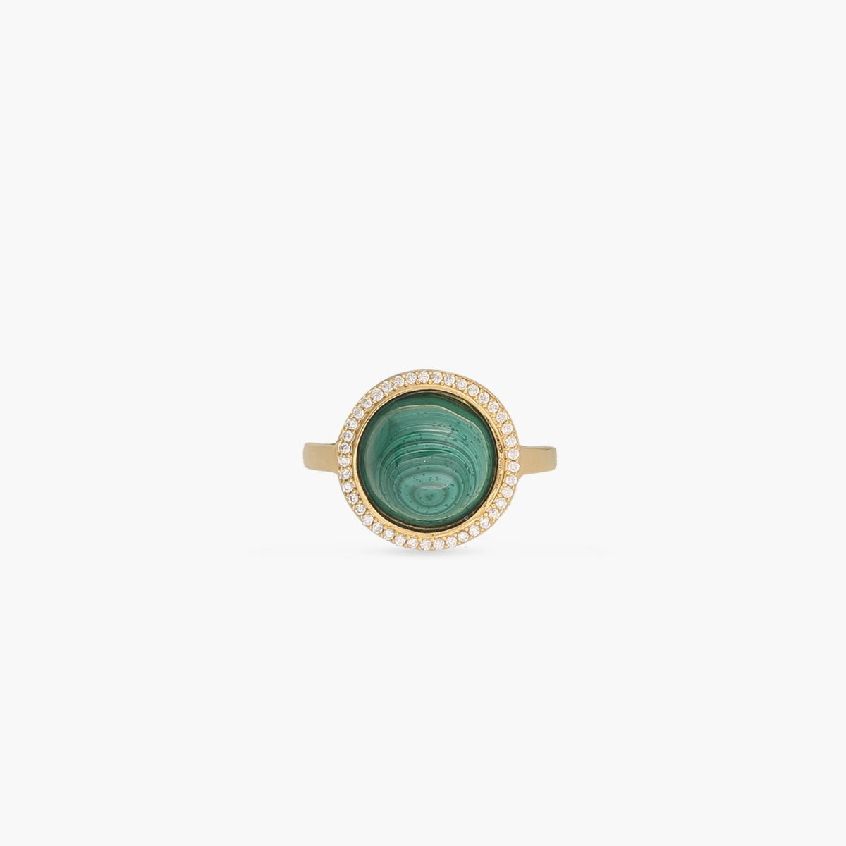 Malachite Hoop Silver Finger Ring