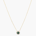 Malachite Geometric Round Charm Necklace