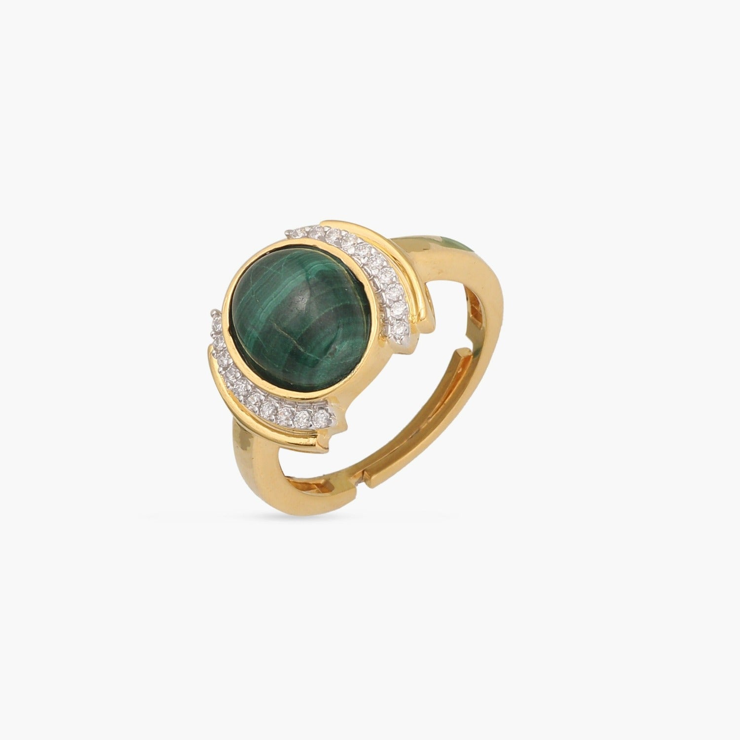 Malachite Simple Silver Finger Ring