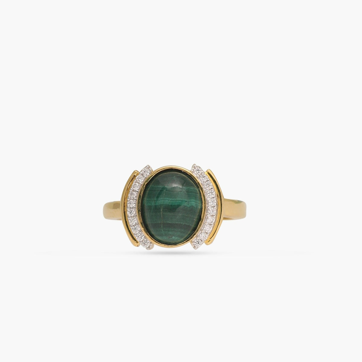 Malachite Simple Silver Finger Ring