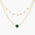 Malachite Two-Layer Statement Silver Necklace