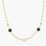 Malachite Simple Charm Silver Necklace
