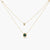 Malachite Duo Layer Oval Charm Silver Necklace