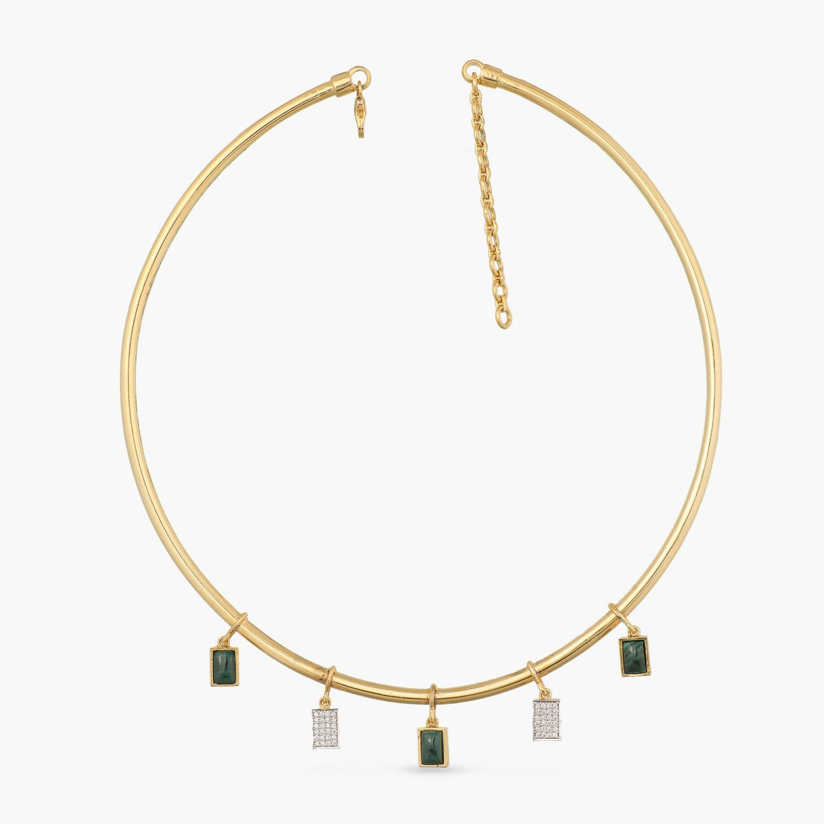 Malachite Statement Silver Hasli Necklace