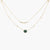 Malachite Two-Layer Statement Round Charm Silver Necklace