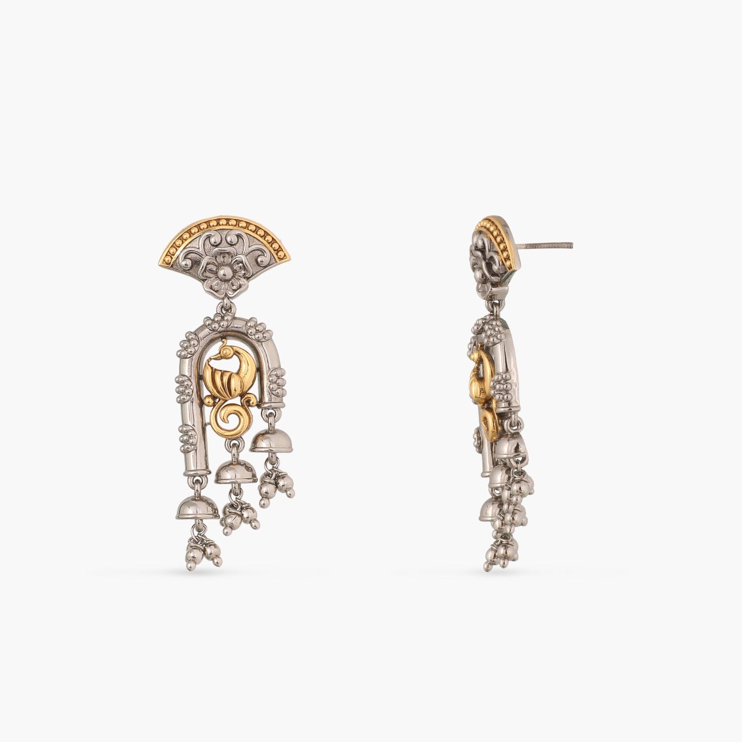 Glow Oxidized Silver Jhumki Earrings