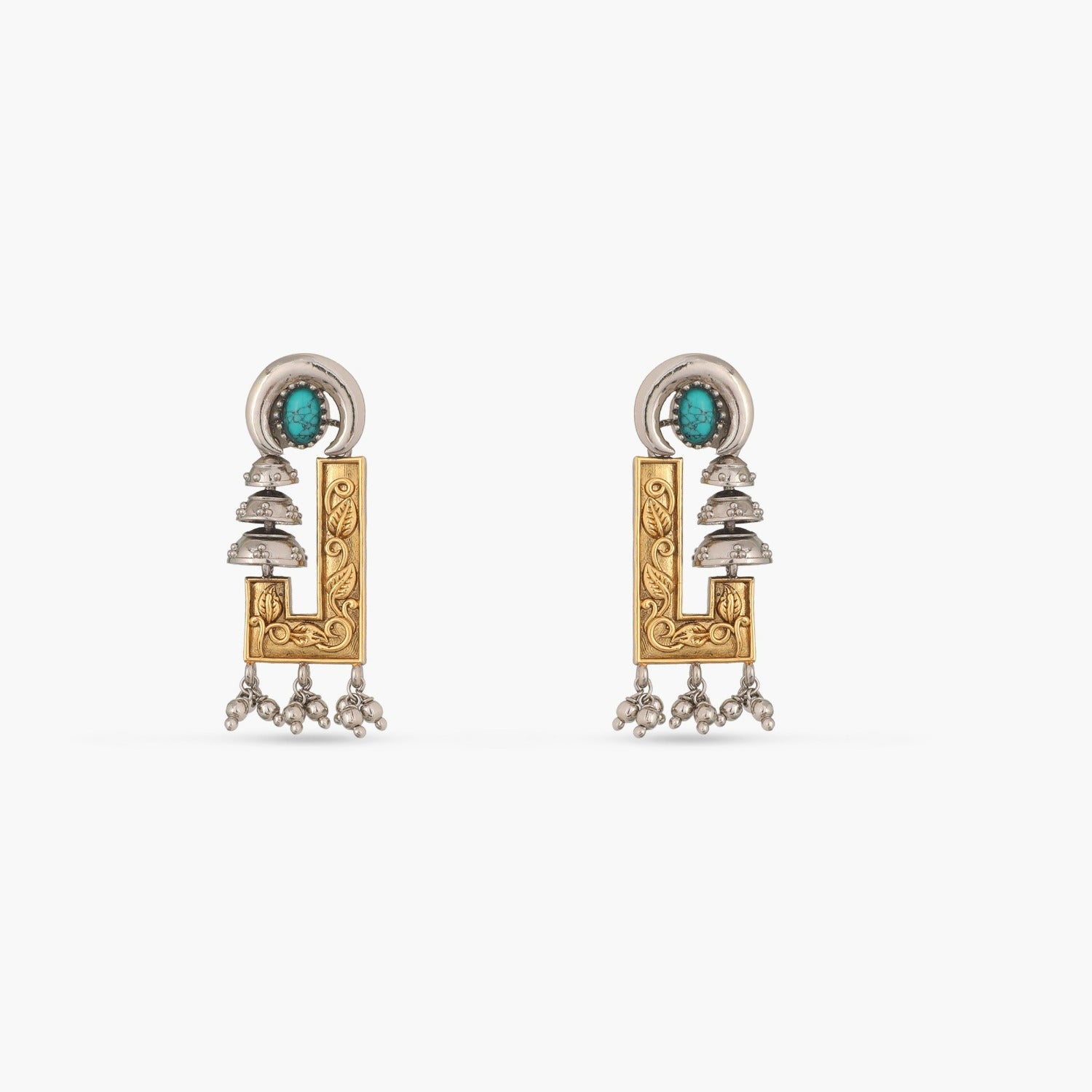 Earrings Turquoise Oxidized Silver Drop Earrings