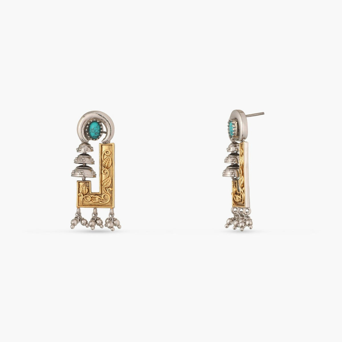 Earrings Turquoise Oxidized Silver Drop Earrings