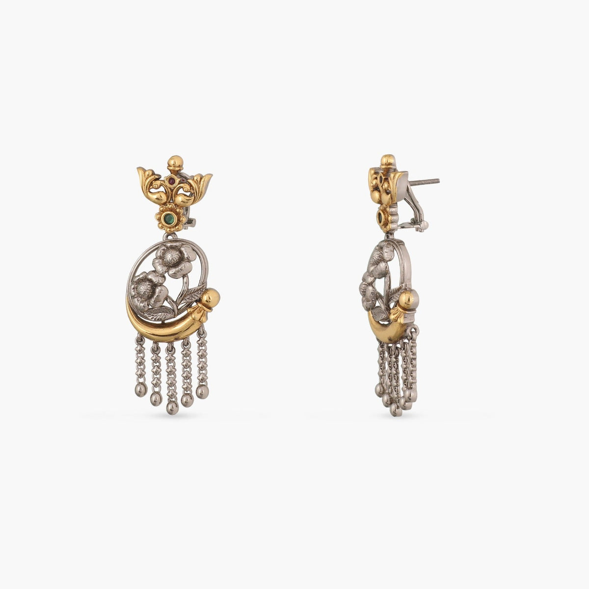 Earrings Bouquet Oxidized Silver Drop Earrings