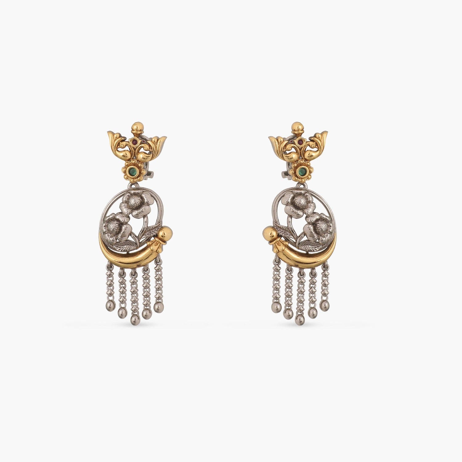 Earrings Bouquet Oxidized Silver Drop Earrings