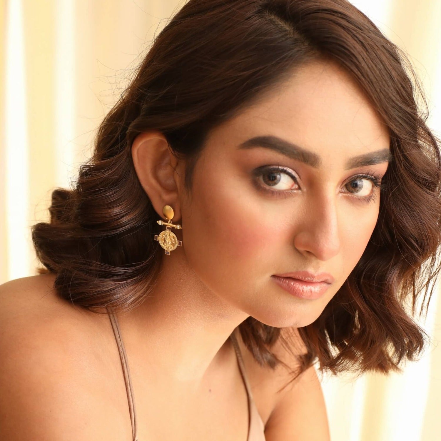 Amethyst Aquarius Zodiac Gold Plated Silver Earrings