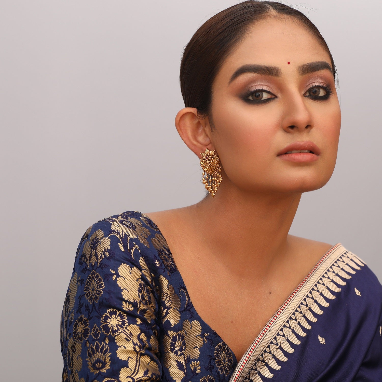 Earrings Swara Floral Frill Silver Drop Earrings