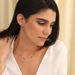 Necklaces V Shape Elegant Charm CZ Silver Mangalsutra
