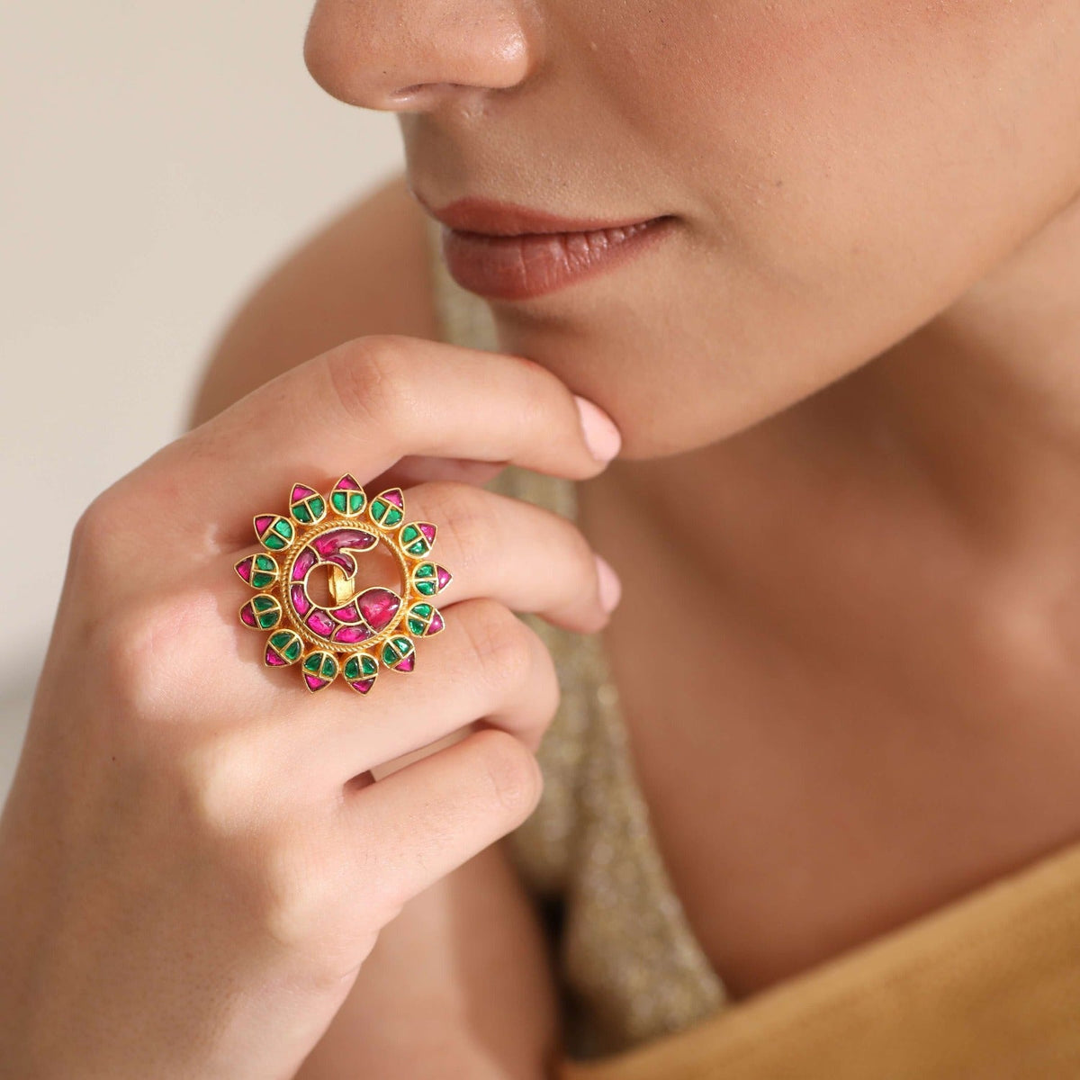 Finger Ring Matsya Statement Silver Ring